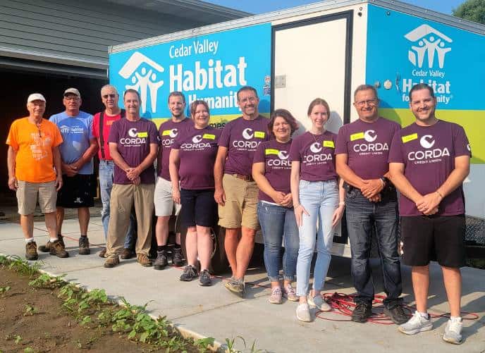 Corda Credit Union employees volunteering for Habitat for Humanity